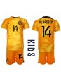 Otroški Nogometna dresi replika Nizozemska Davy Klaassen #14 Domači SP 2022 Kratek rokav (+ hlače)